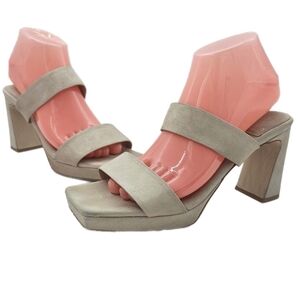 Jeffrey Campbell Danity Suede Platform Slide Sandals – Size 8 Beige Suede